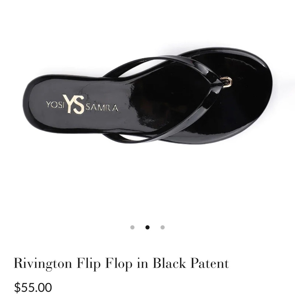 Yosi Samra Black Patent Sandals New in Bag